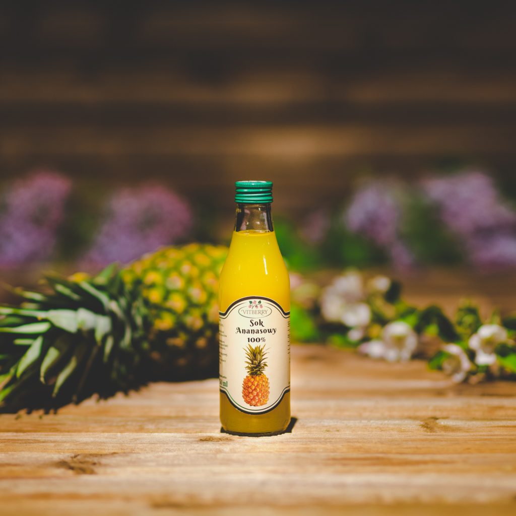 Sok ananasowy 100% 12 butelek – Vitberry